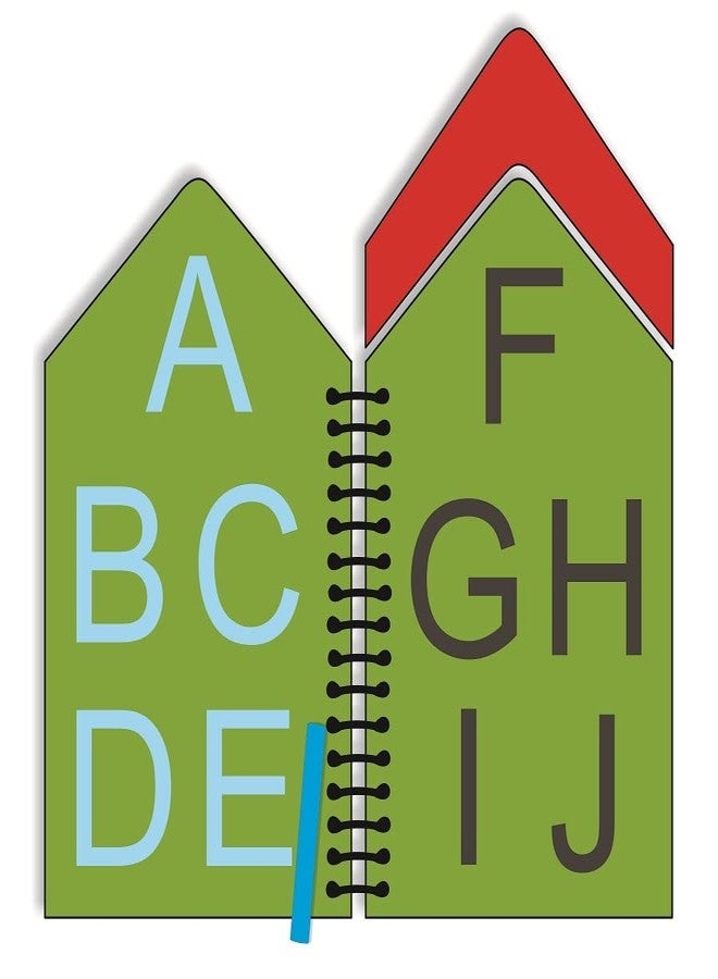 The Funny Mind Wooden Reusable Chalk Book for Preschool, Early Learners, and Montessori Kids Tracing Slate, Writing Practice Book for Beginners-Pack of 4-Hindi,English Capital & Small Letters,and Math - Image 4